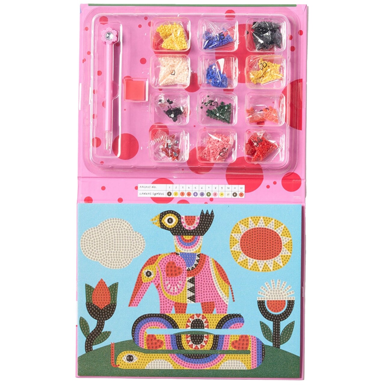 Journey of Something: Sparkle Art - The Pyramid - DIY Bedazzled Artwork Craft Kit, Adhesive Canvas, Animal Scene, 2000 Crystals, Wax-Stylus, Kids 6+